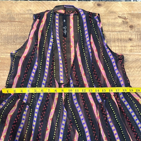Jessica Simpson Sheer Colorful Striped Sleeveless Vest - Picture 7 of 7